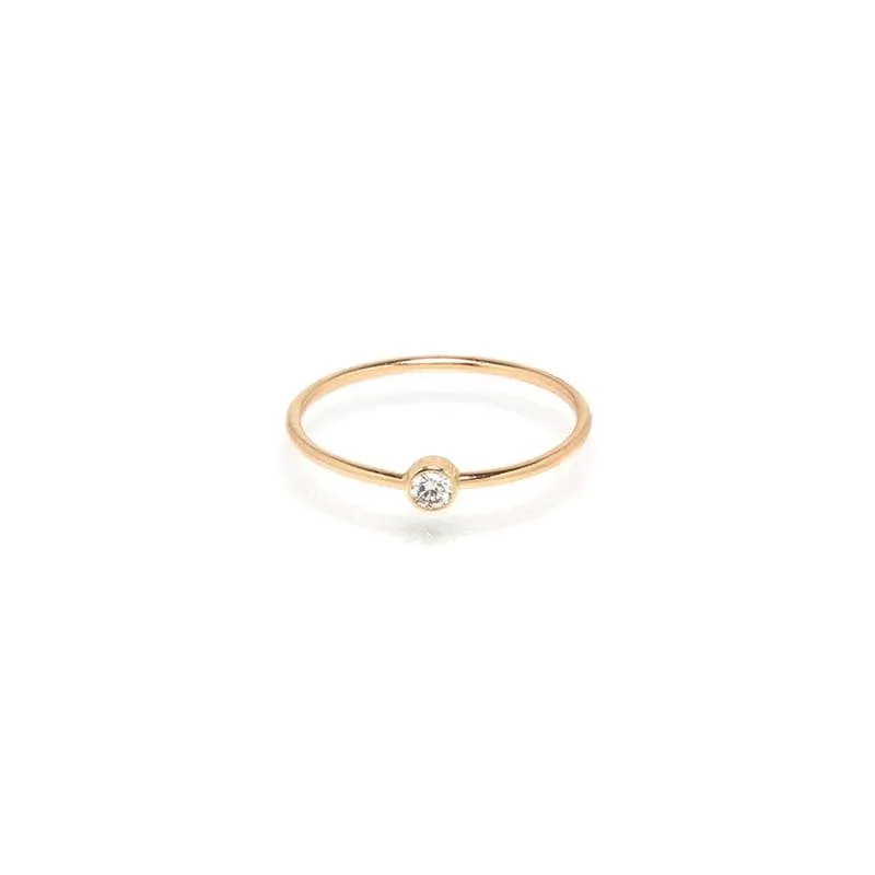 14k Single Diamond Ring
