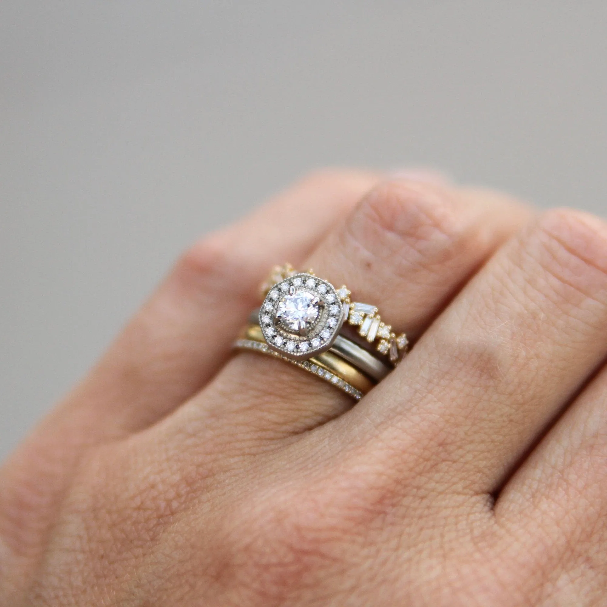 14k White Gold 'Hedy' Diamond Ring