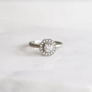 14k White Gold 'Hedy' Diamond Ring