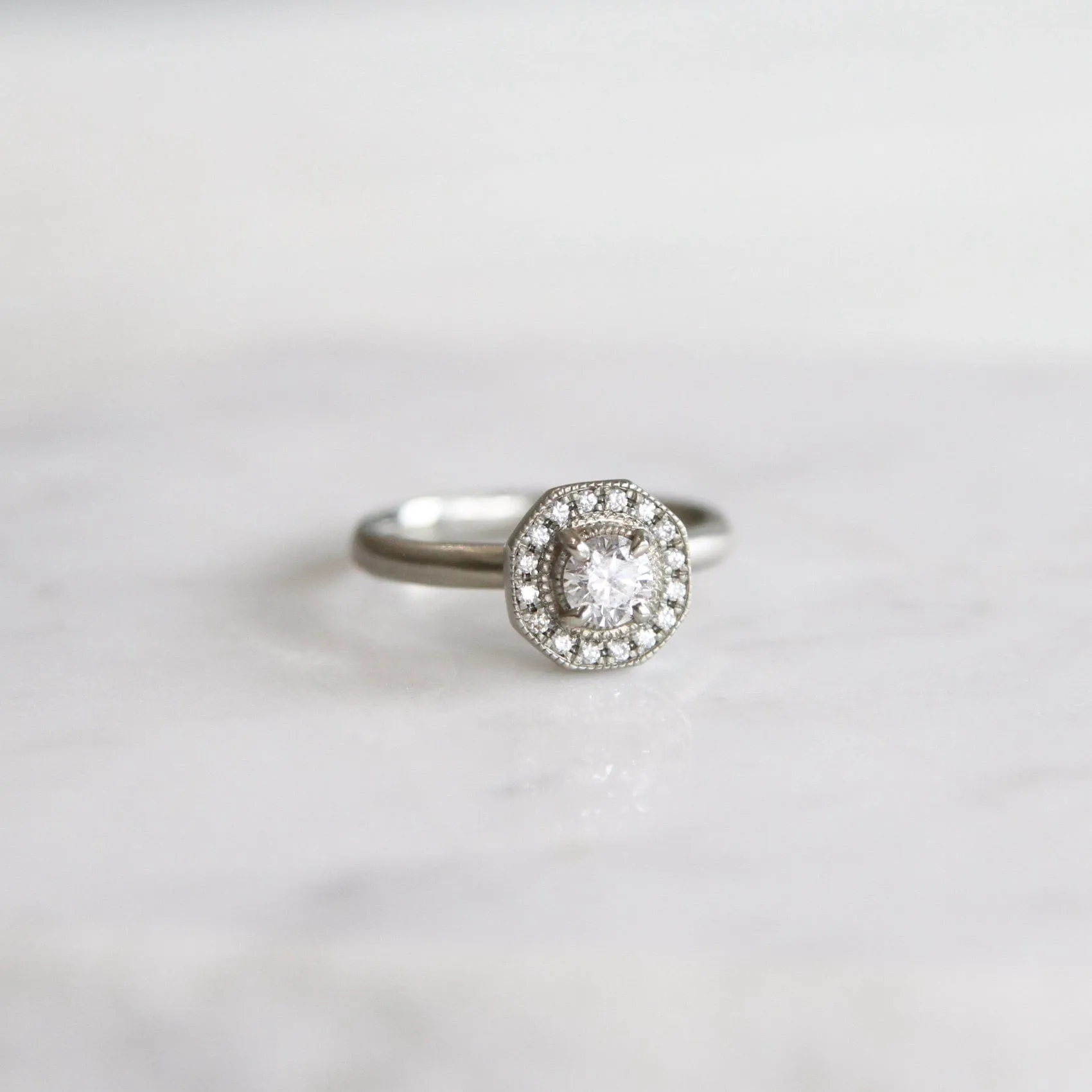 14k White Gold 'Hedy' Diamond Ring