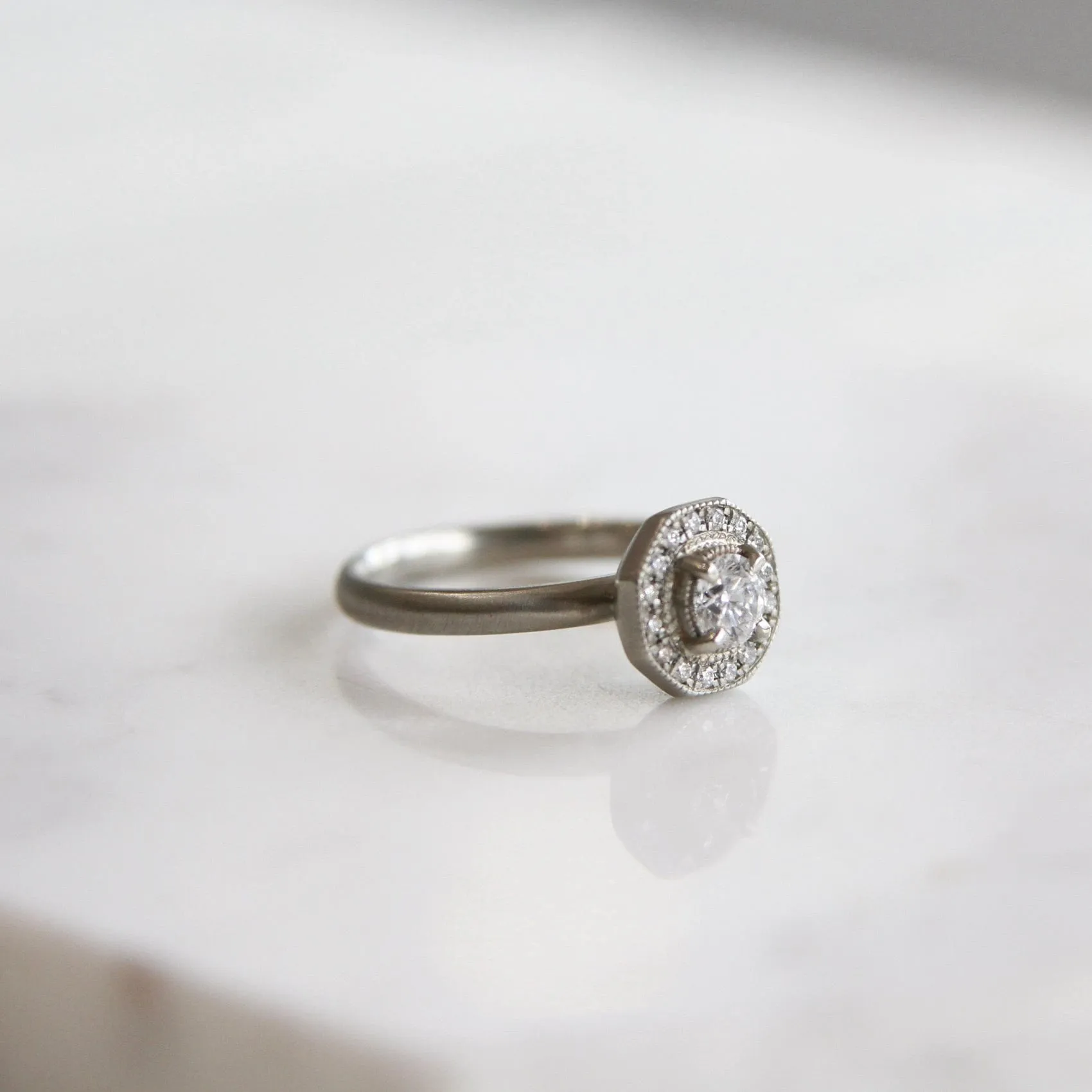 14k White Gold 'Hedy' Diamond Ring