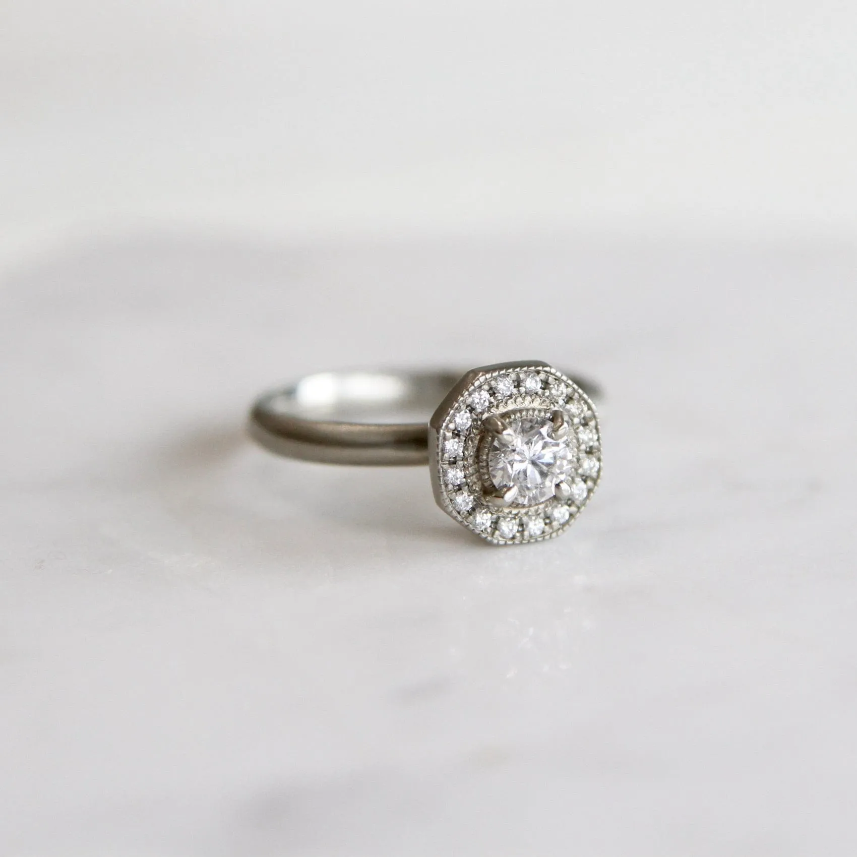 14k White Gold 'Hedy' Diamond Ring