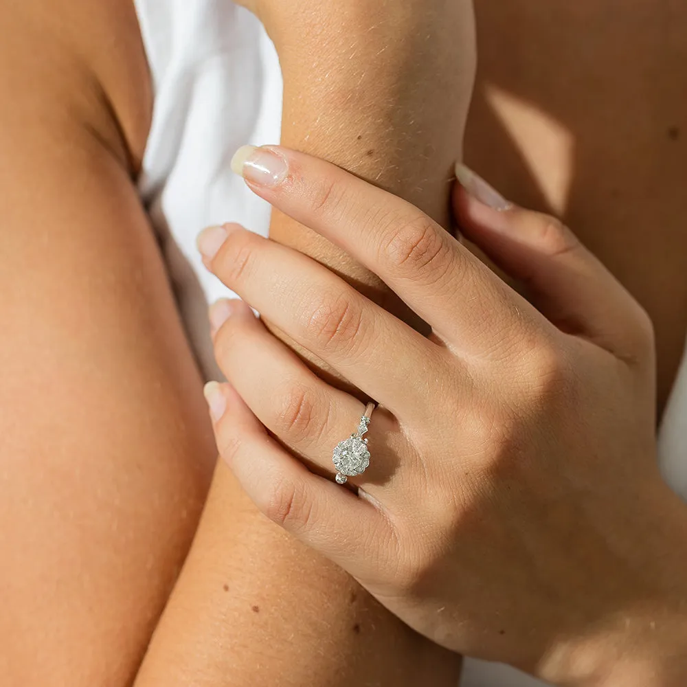 18ct White Gold .50ct Diamond Versailles Ring