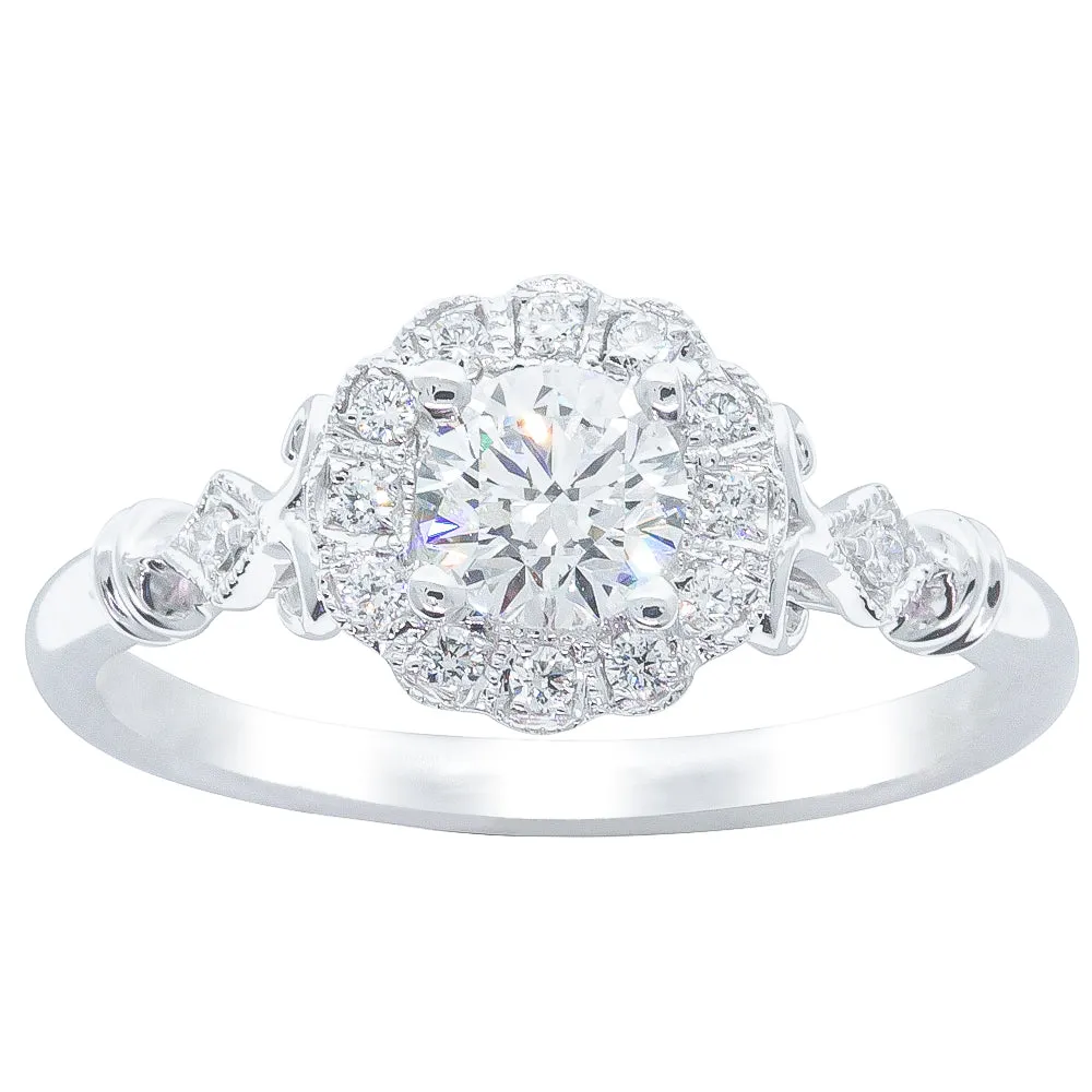 18ct White Gold .50ct Diamond Versailles Ring