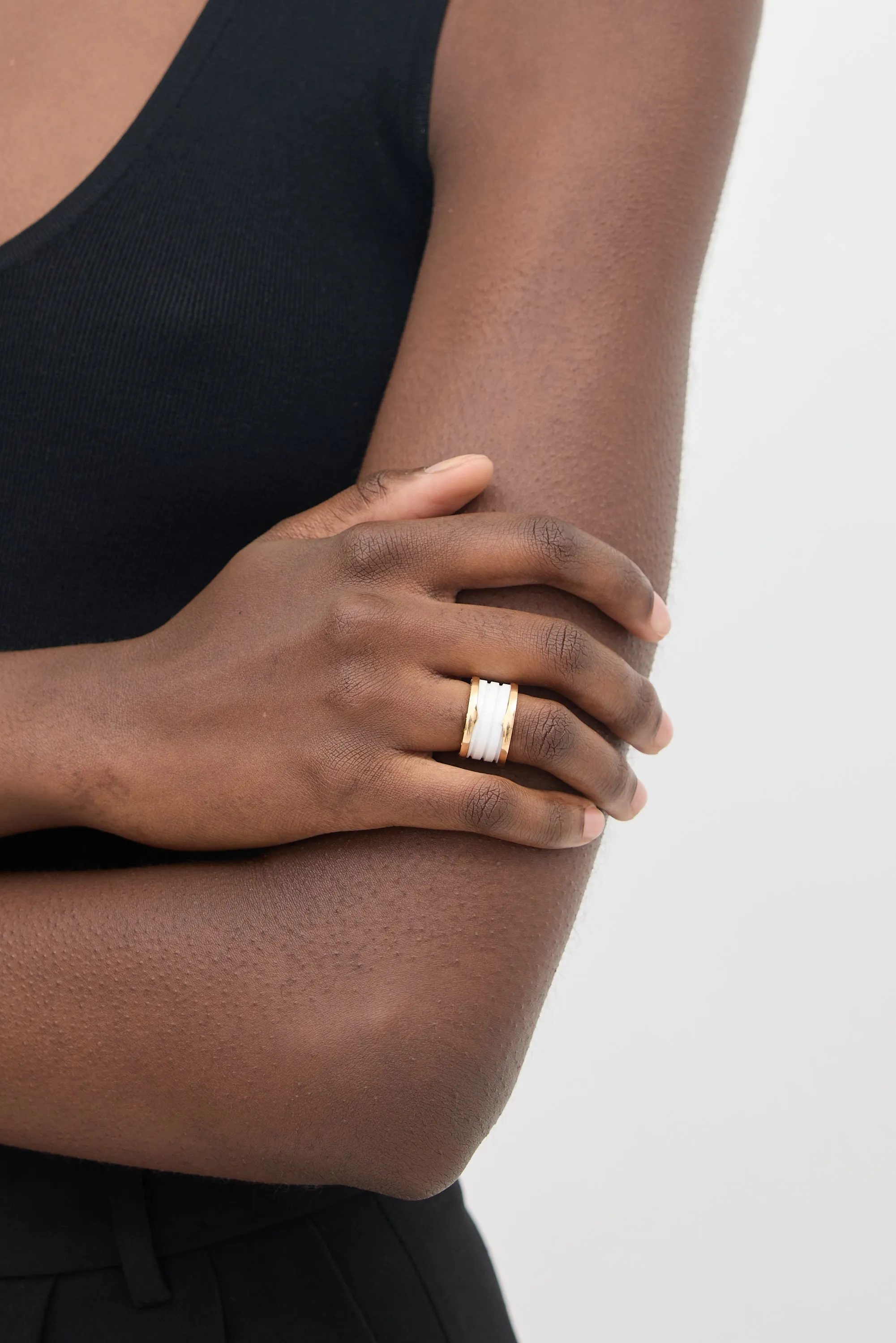 18K Rose Gold & White B.zero1 Ring