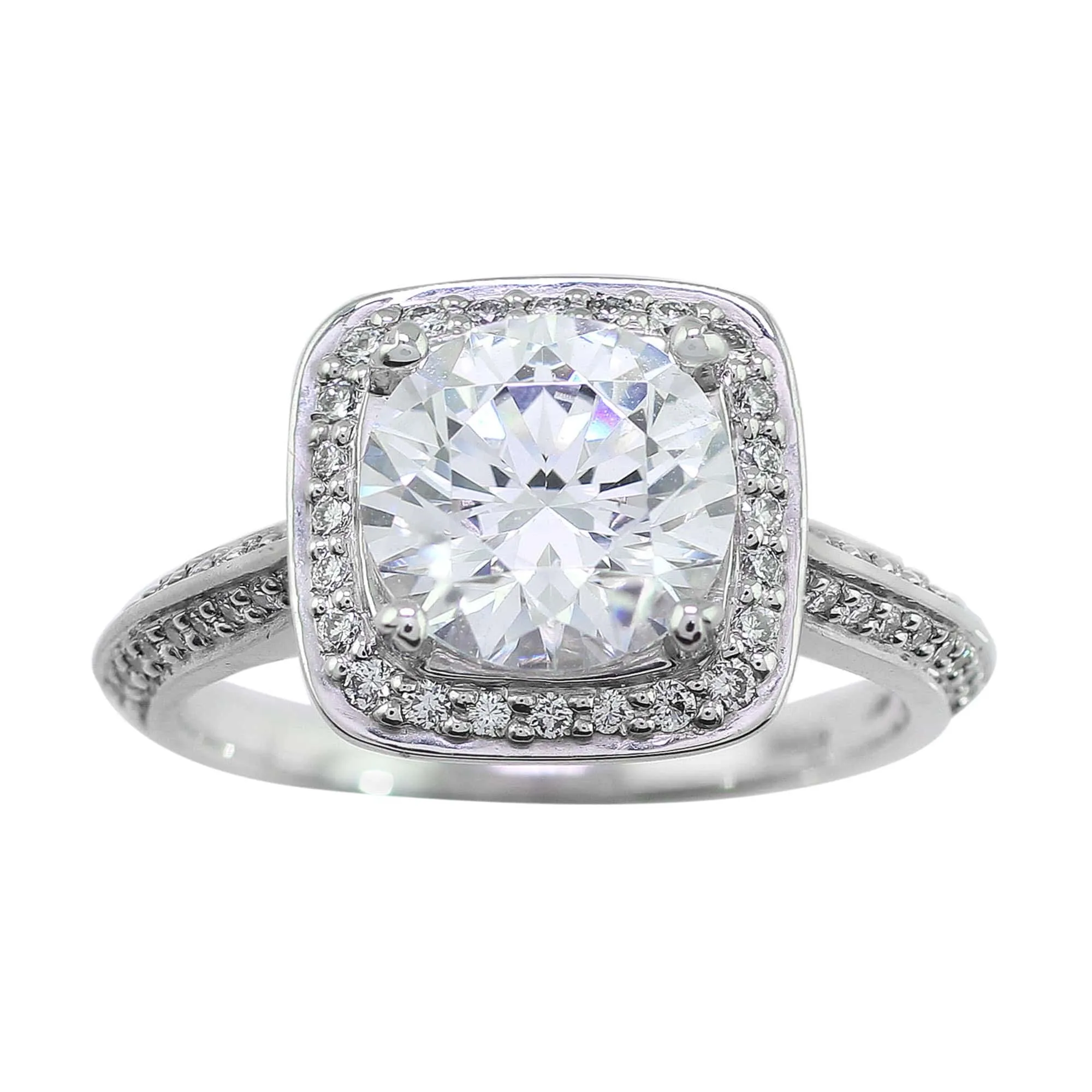 18k White Gold Master Work Micro Pave Set Diamond Setting