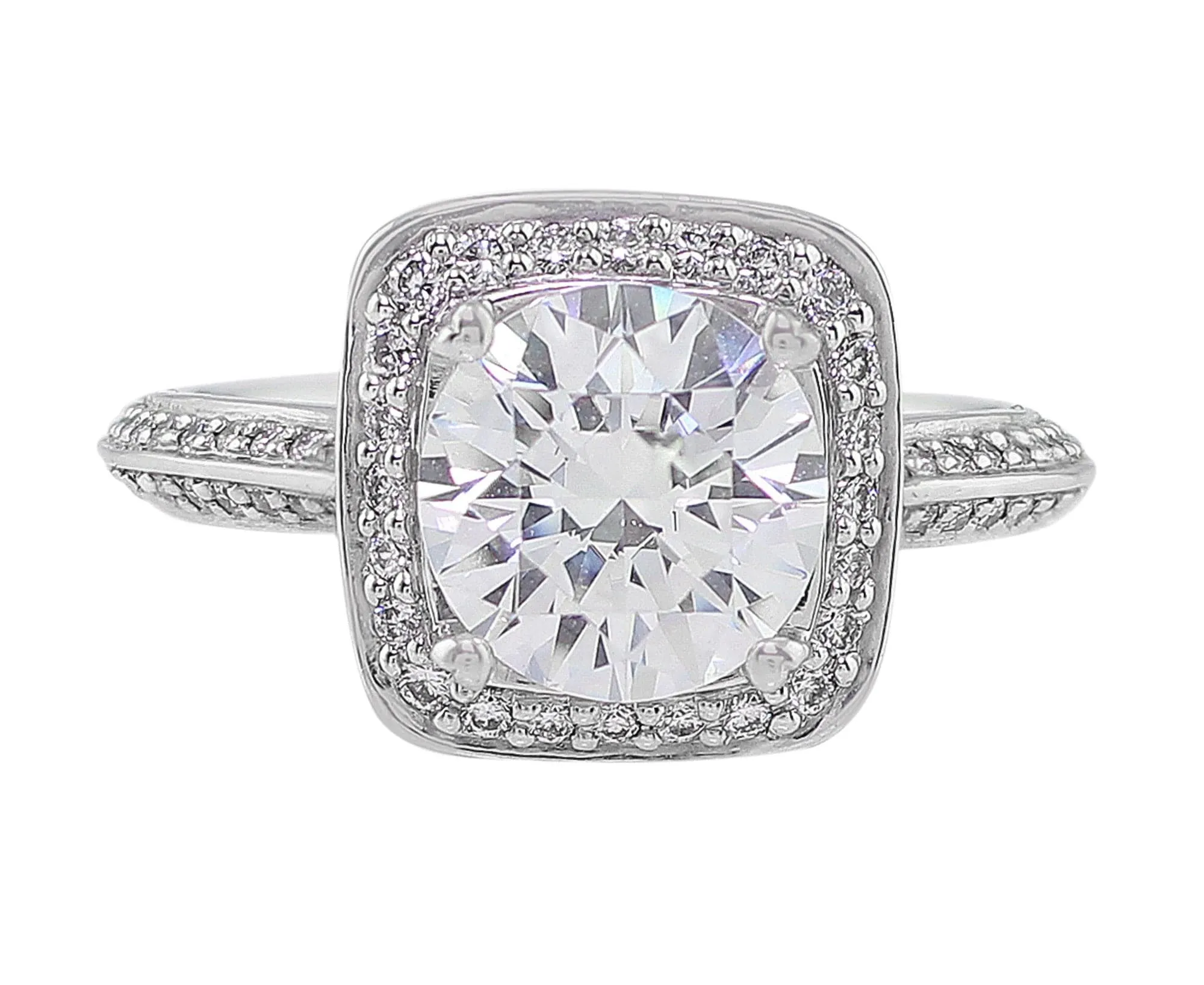 18k White Gold Master Work Micro Pave Set Diamond Setting