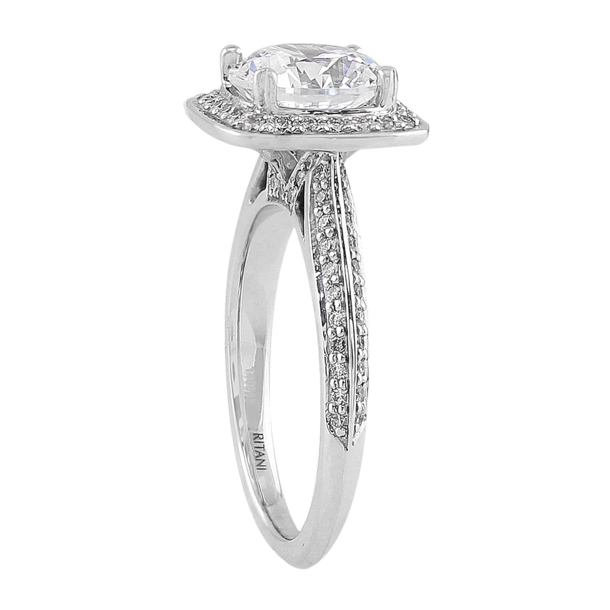 18k White Gold Master Work Micro Pave Set Diamond Setting