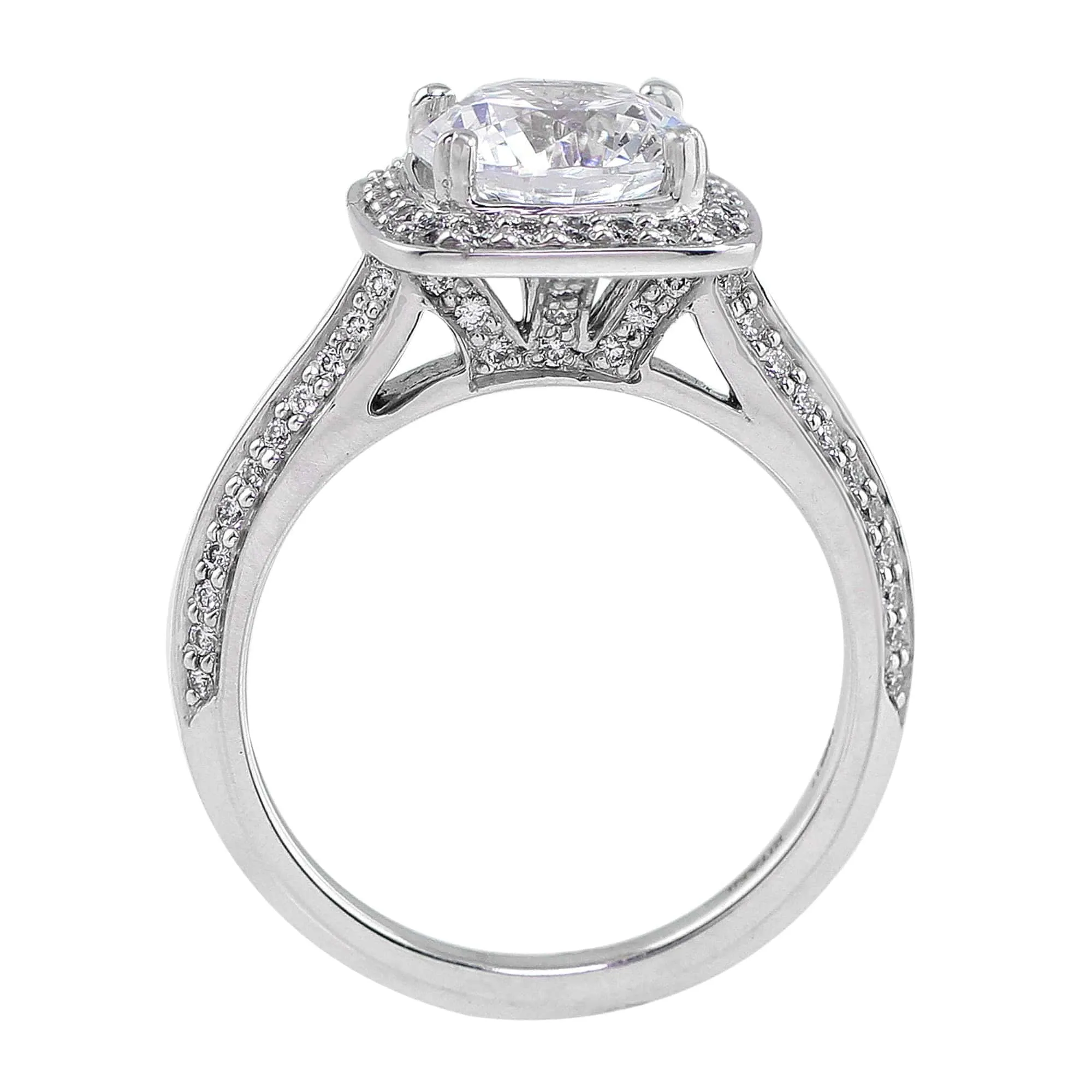 18k White Gold Master Work Micro Pave Set Diamond Setting