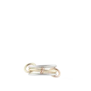 ACACIA 3 LINKED RINGS IN STERLING SILVER AND YELLOW GOLD