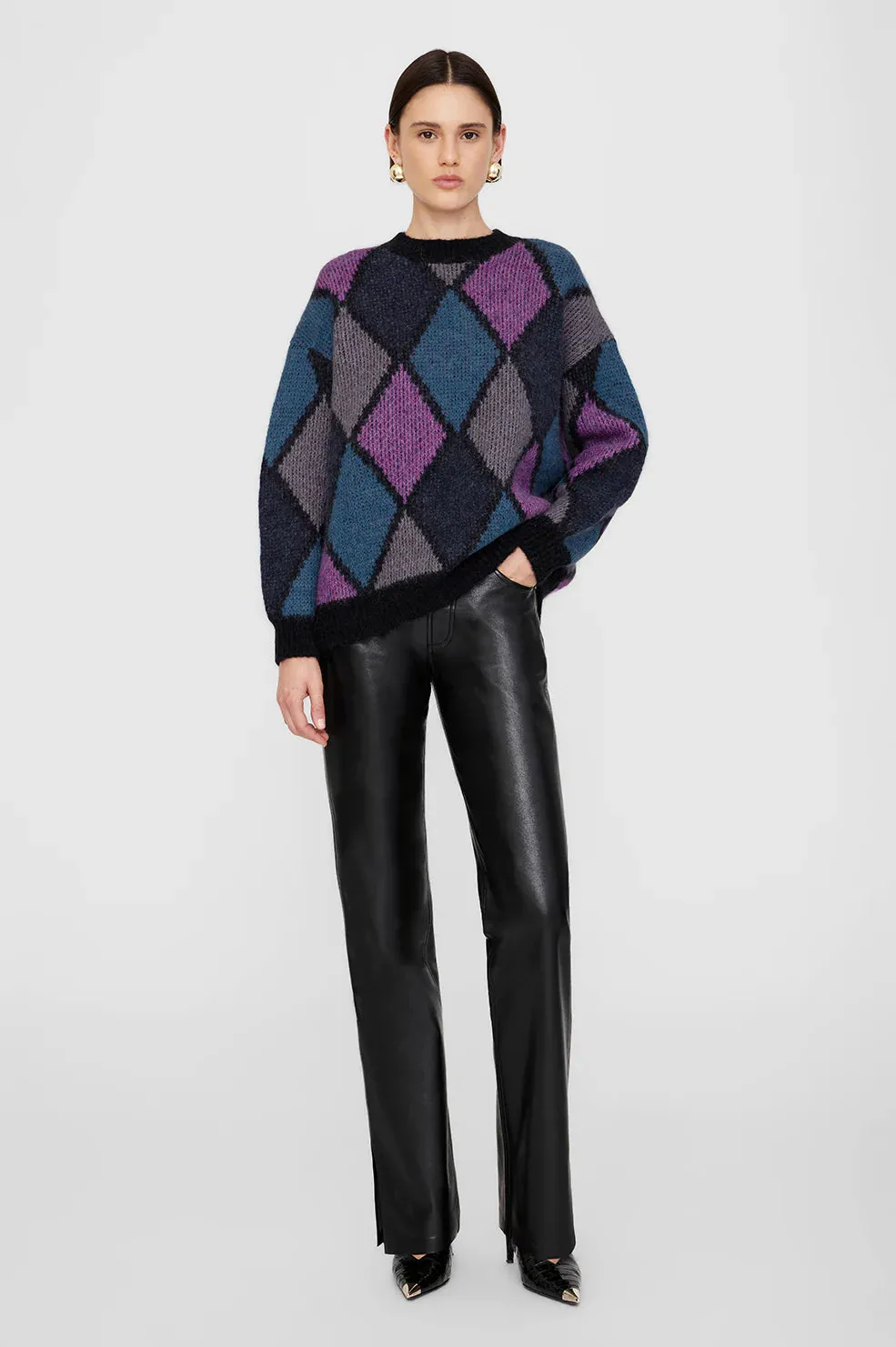 Anine Bing Sydney Crew Sweater - Multi Diamond
