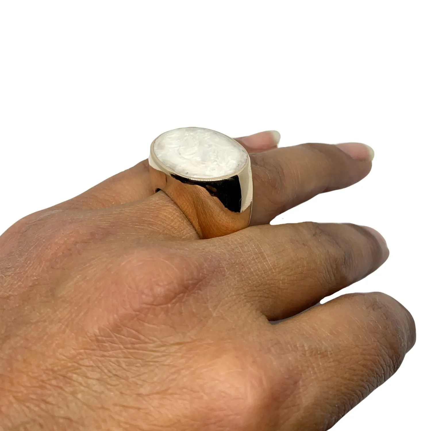 Cocktail Enamel Pearl Brass