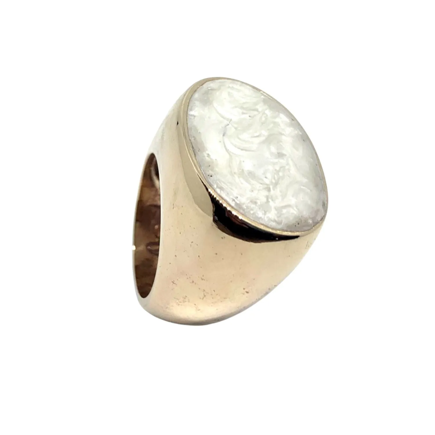 Cocktail Enamel Pearl Brass
