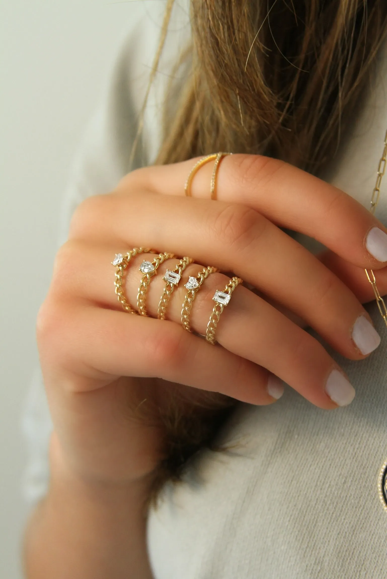 Cuban Chain Ring Center Diamond