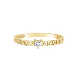 Cuban Chain Ring Center Diamond