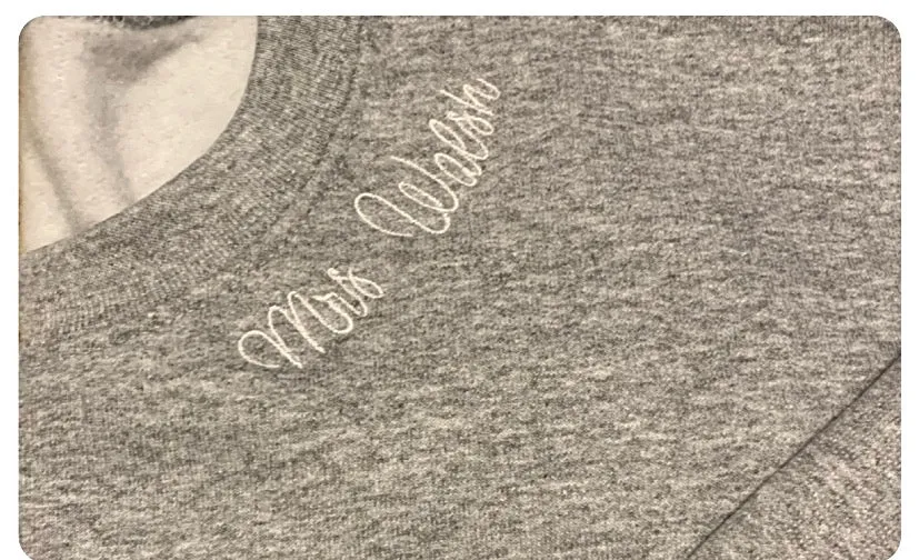 Custom name collar crewneck