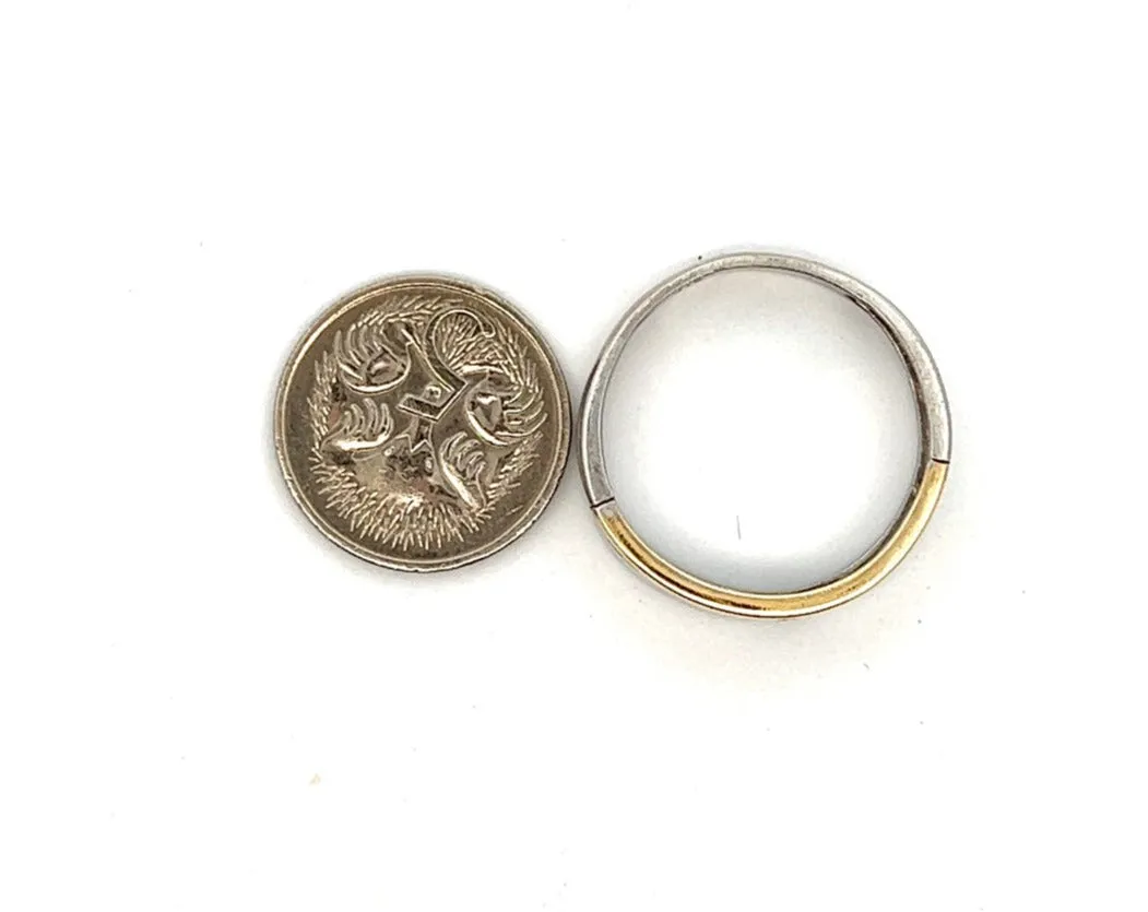 Diamond 9ct White & Yellow Gold Wedding Ring