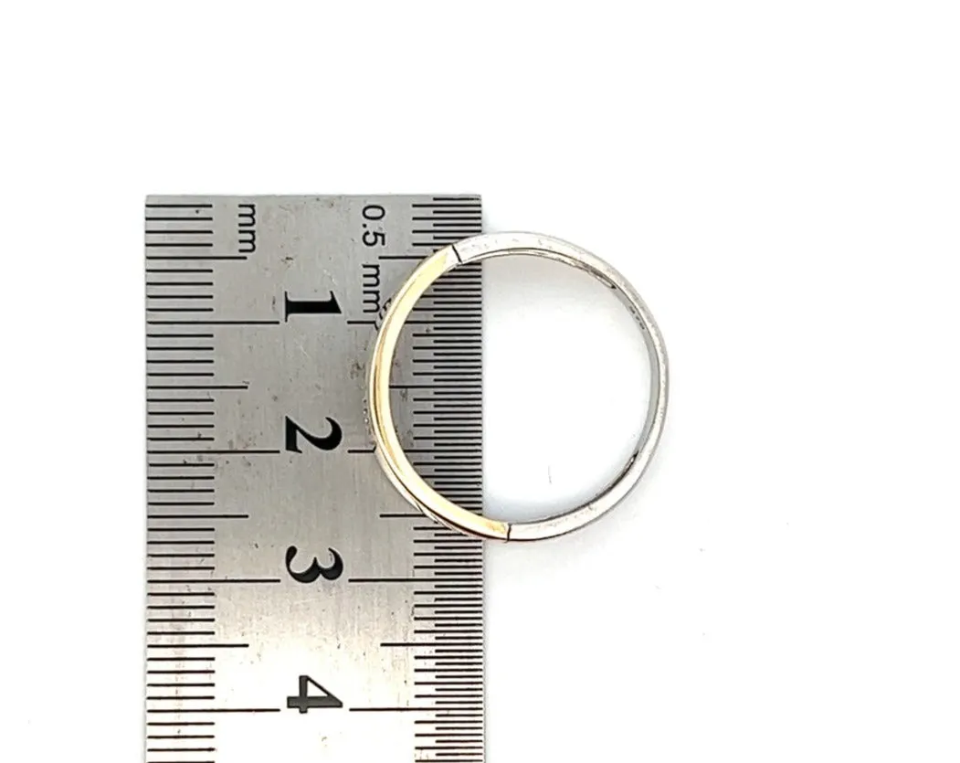 Diamond 9ct White & Yellow Gold Wedding Ring