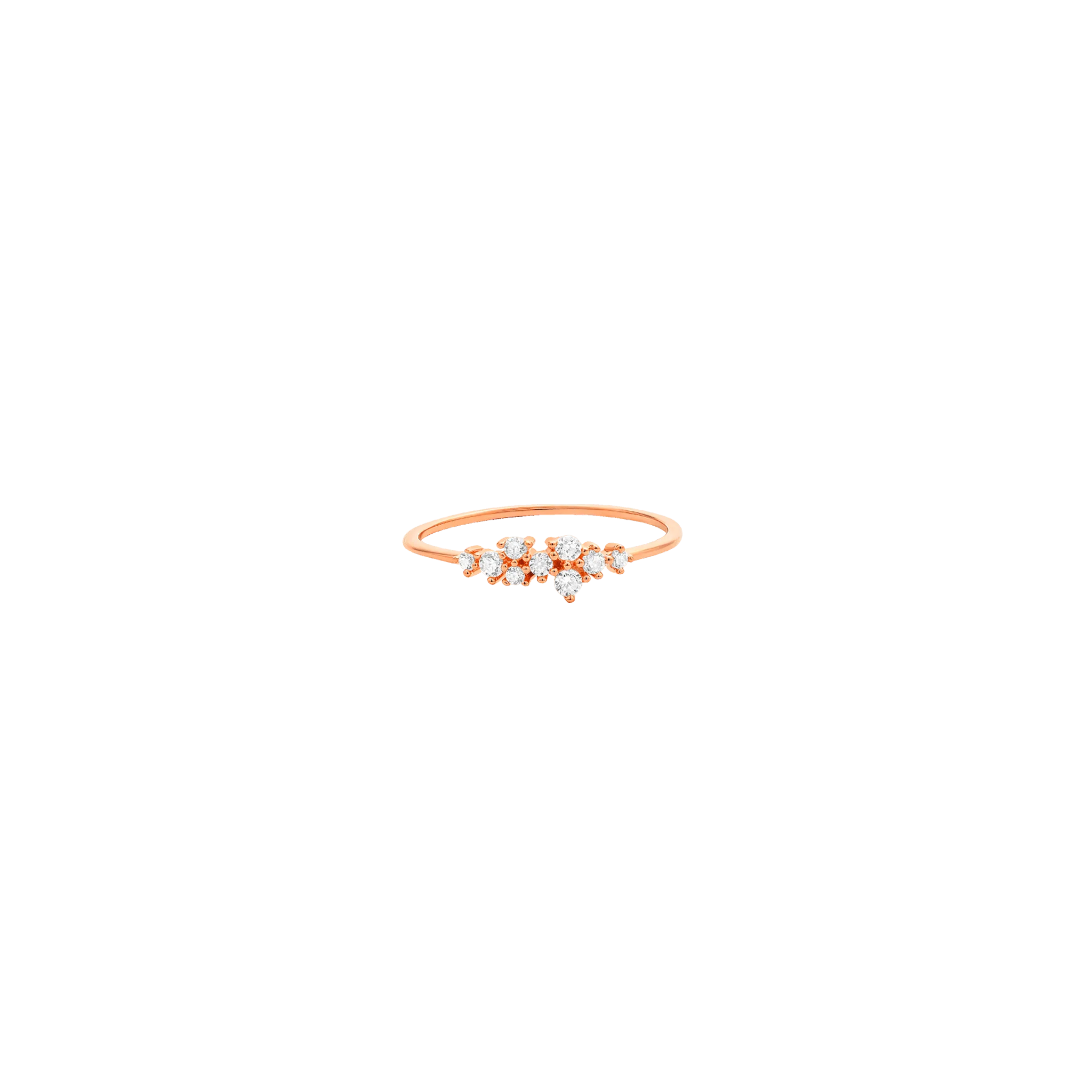 Diamond Cluster Bouquet Ring - 14K Rose Gold