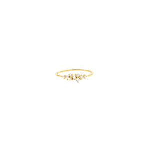 Diamond Cluster Bouquet Ring - 14K Yellow Gold