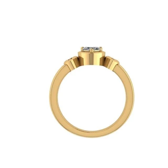 Diamond Heart Ring with Engraving