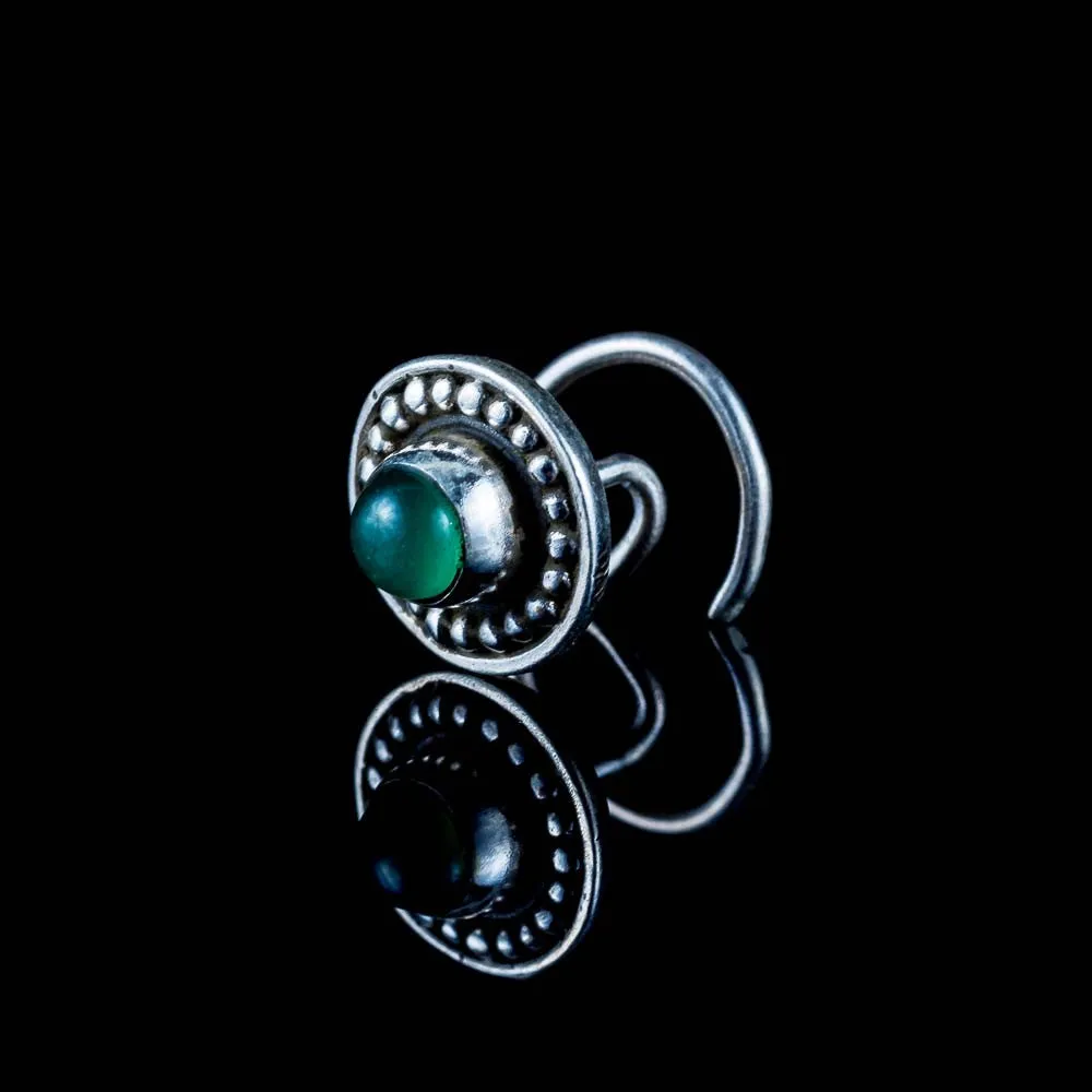 Durga Nose Stud - Green Aventurine