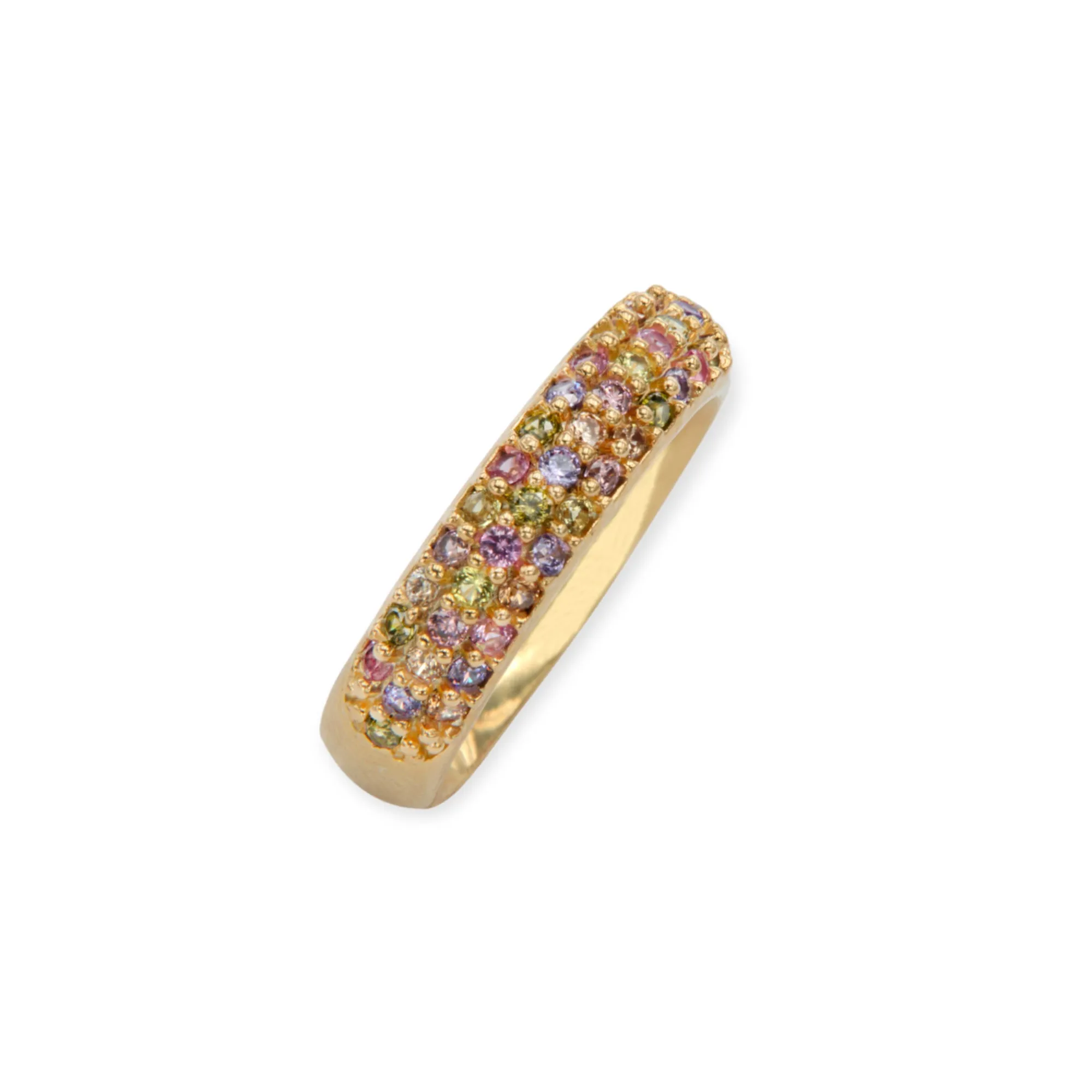 Eleanore 18K Gold Plated Sterling Silver Bold Ring, Multi Color