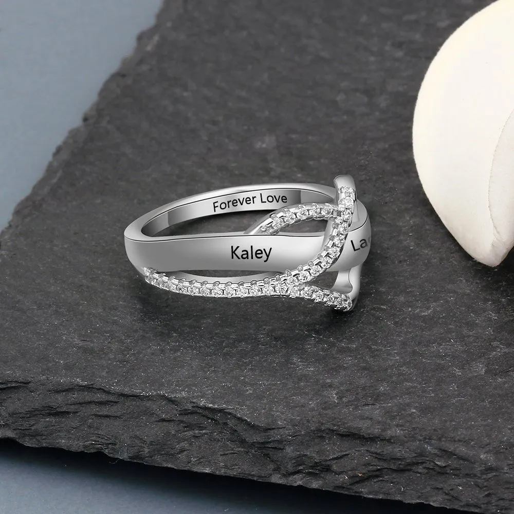 Engraved promise Ring For Her- Gold Plated Ring