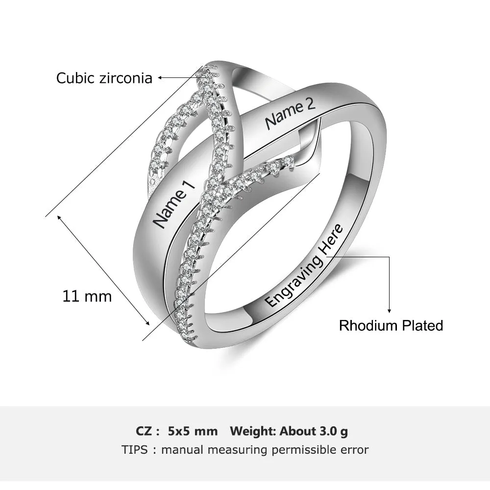 Engraved promise Ring For Her- Gold Plated Ring