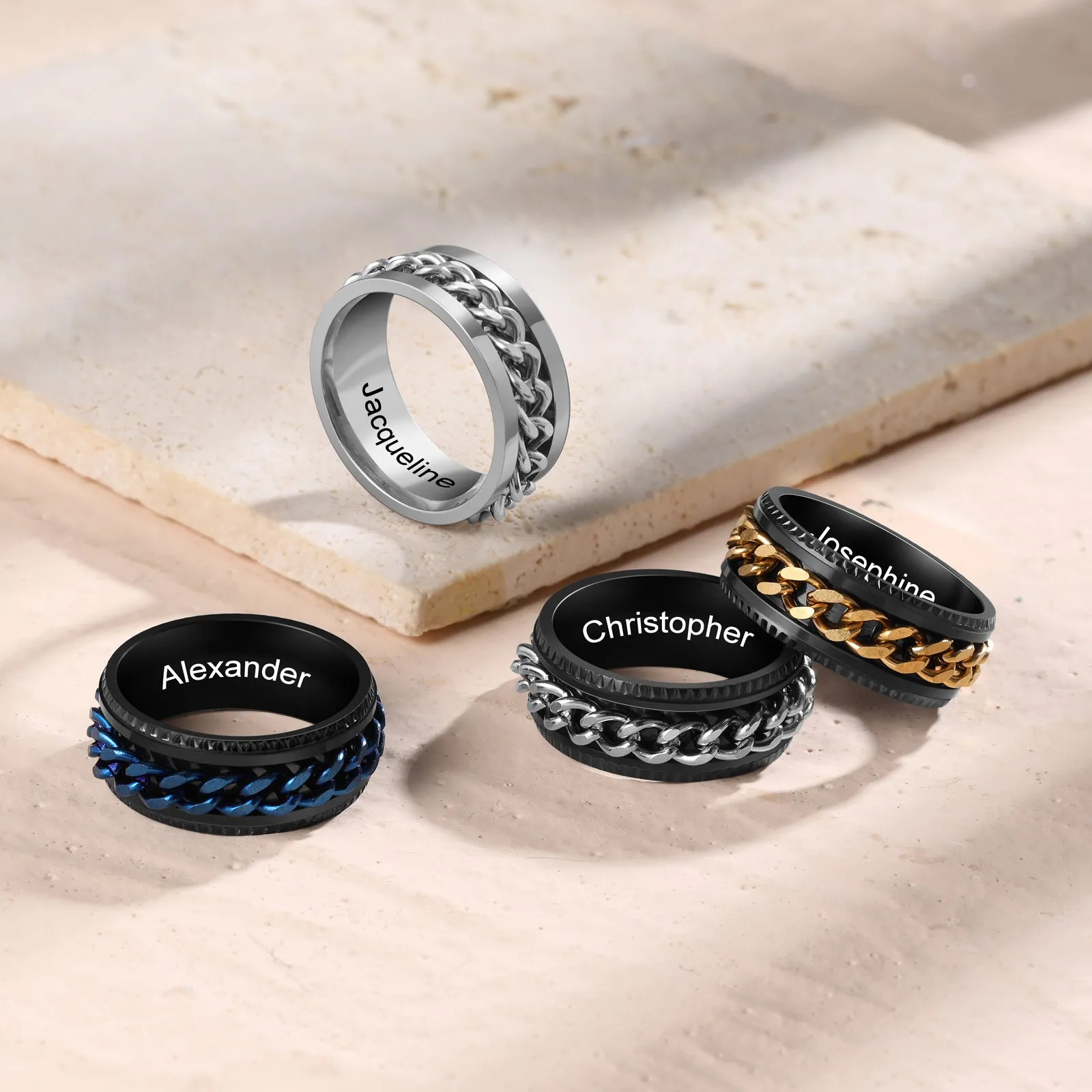 Fidget Ring For Him-Stainless Steel Ring