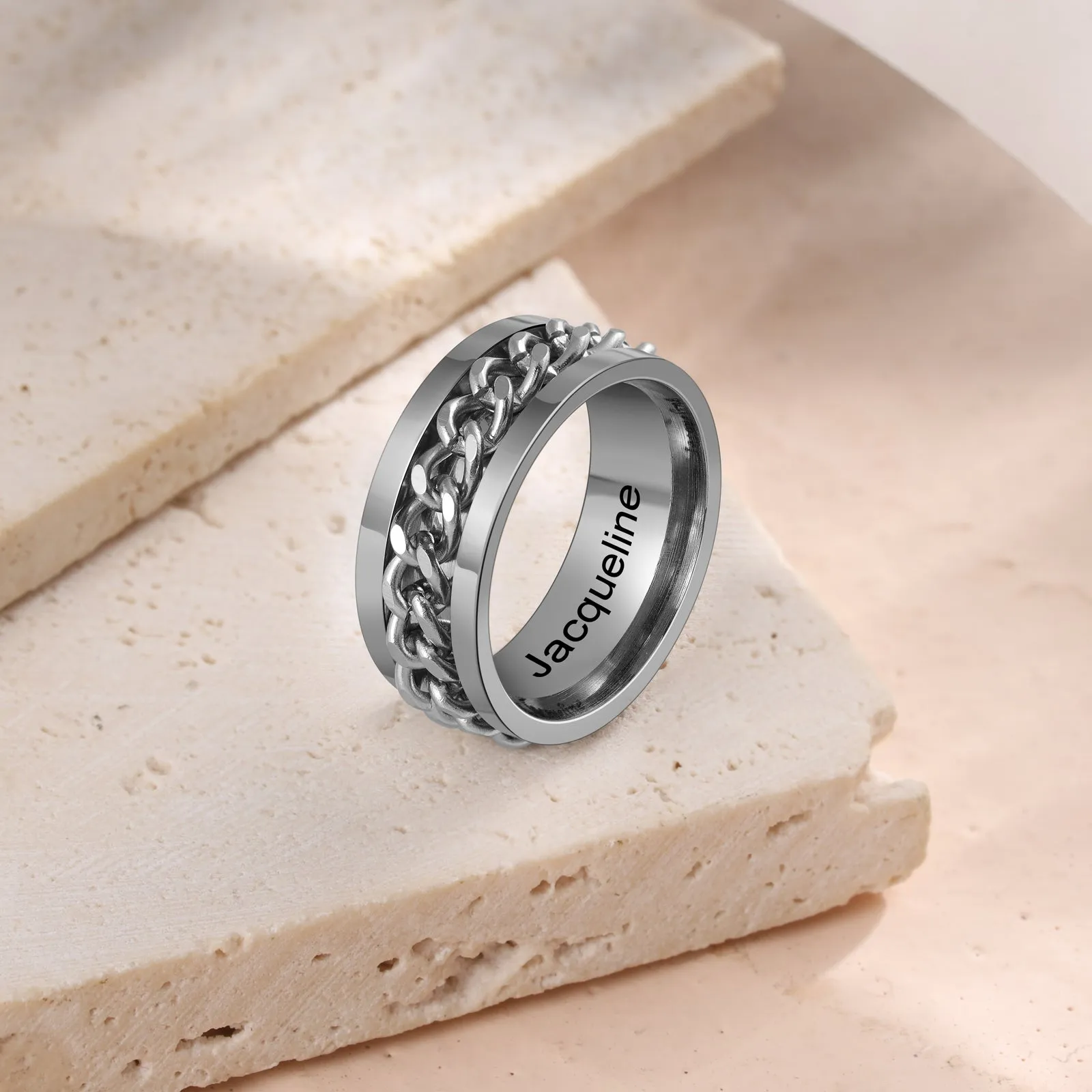 Fidget Ring For Him-Stainless Steel Ring