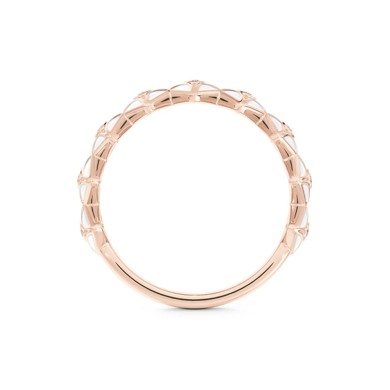 Forevermark Icon Collection White Enamel Nine Diamond Stacking Ring