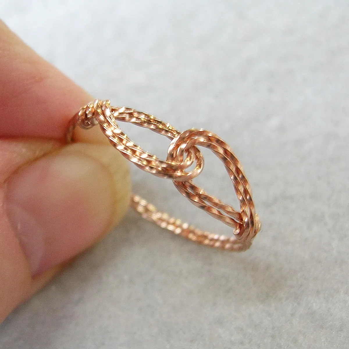 Infinity Design Rose Gold Filled Twist Wire Thumb Ring