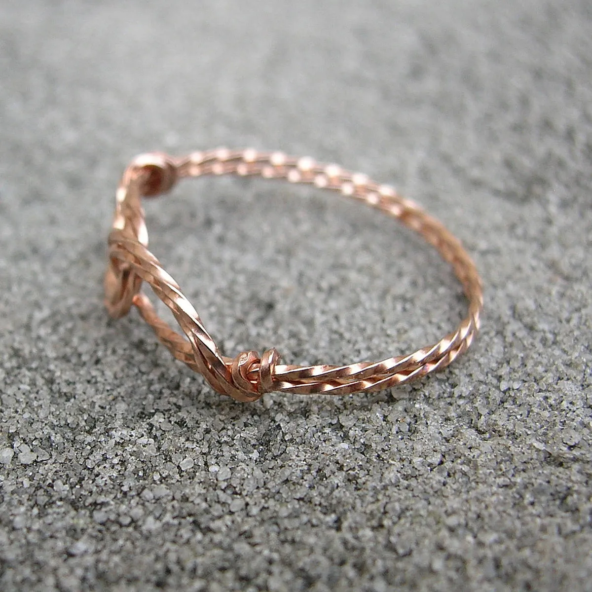 Infinity Design Rose Gold Filled Twist Wire Thumb Ring