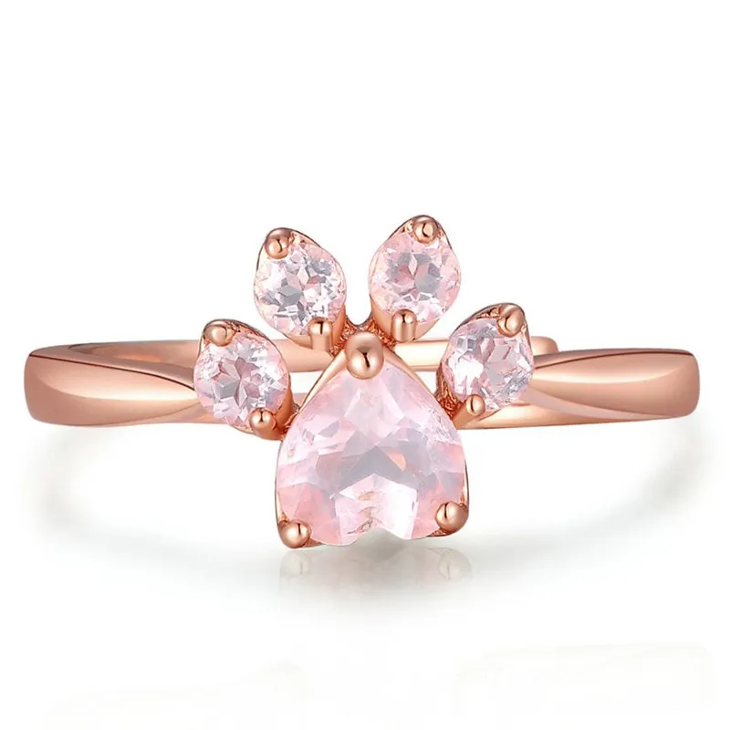 Kawaii Rose Gold Cat Paw Ring