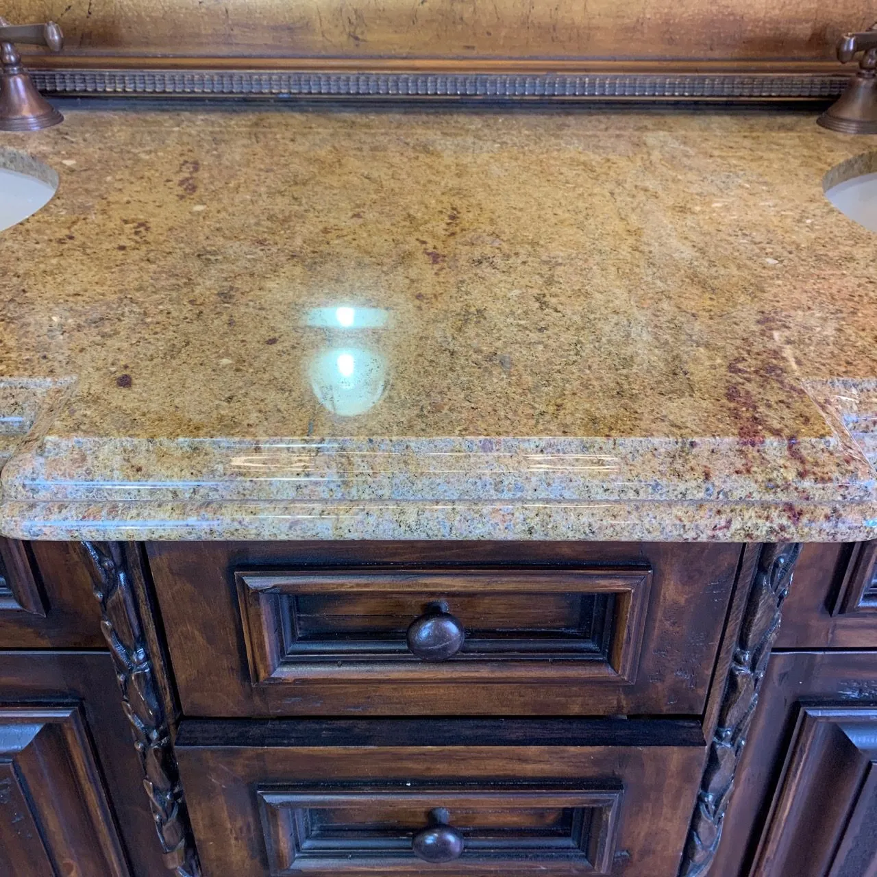 Kohler & Newport Brass Custom Double Sink Vanity, Granite