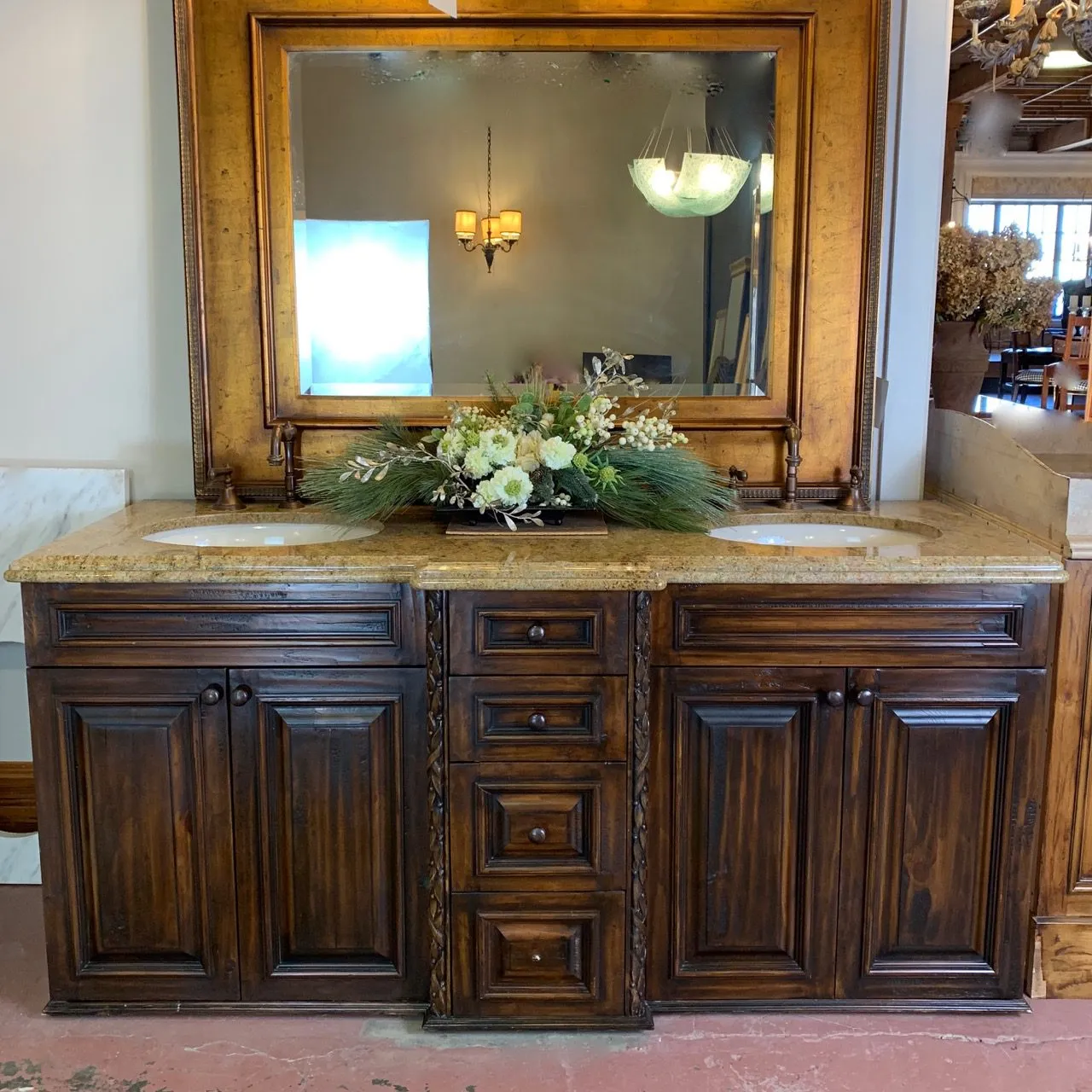 Kohler & Newport Brass Custom Double Sink Vanity, Granite