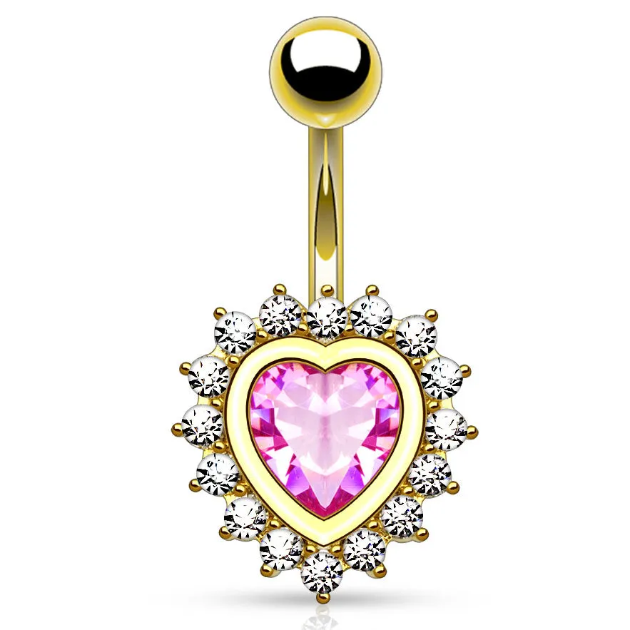 Love Fandango Navel Bar with Gold Plating