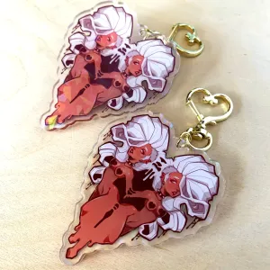 Melted Heart Holographic Keychain