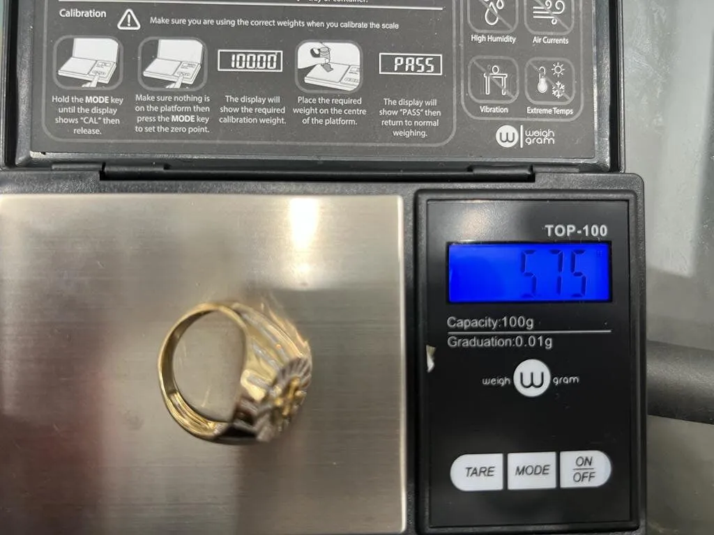 Men's Diamond Cross Ring in 10k Yellow Gold Real Diamond 0.35Ct 5.75 Grams, Diamond Signet Ring Size 10, Baptism Gift for Christian