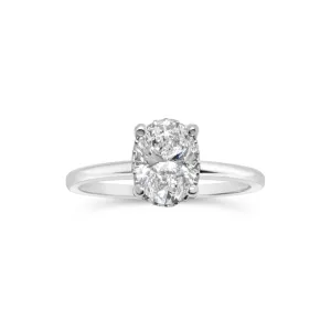 Oval Diamond Hidden Halo Solitaire Engagement Ring