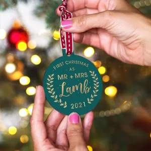 Personalised First Christmas Married Bauble