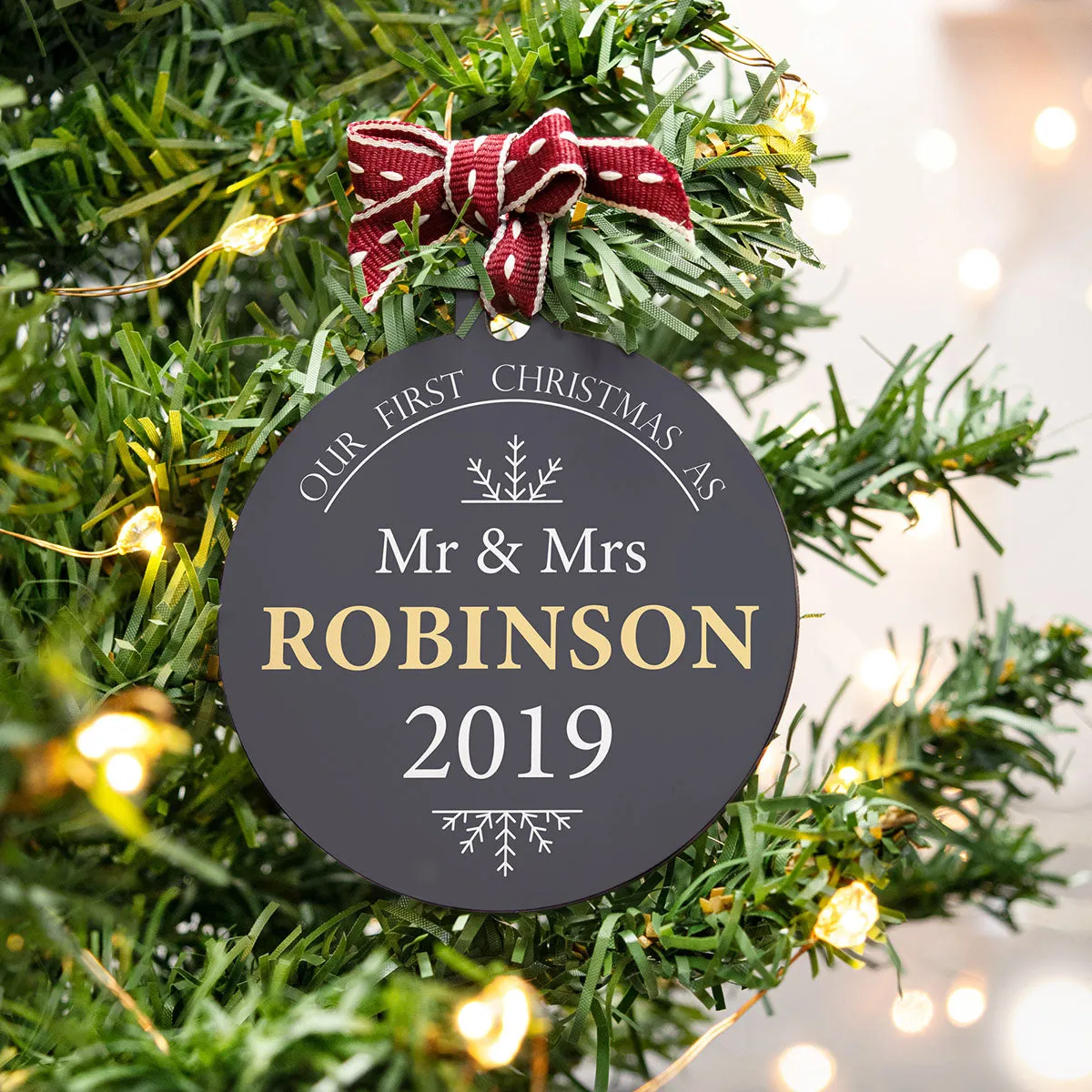 Personalised Mr And Mrs Christmas Bauble