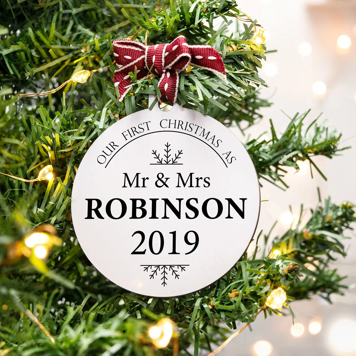 Personalised Mr And Mrs Christmas Bauble