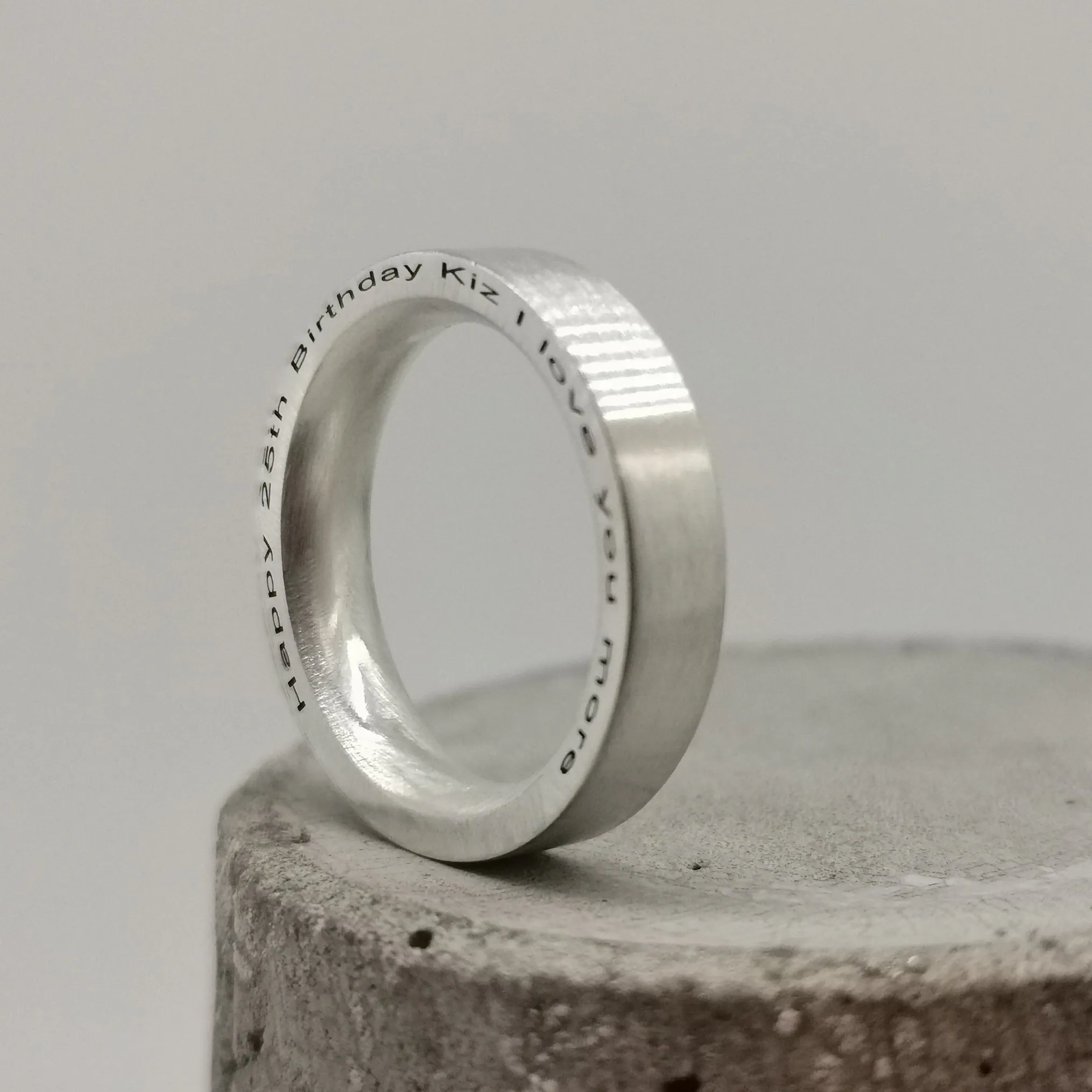 Personalised Secret Message Silver Ring