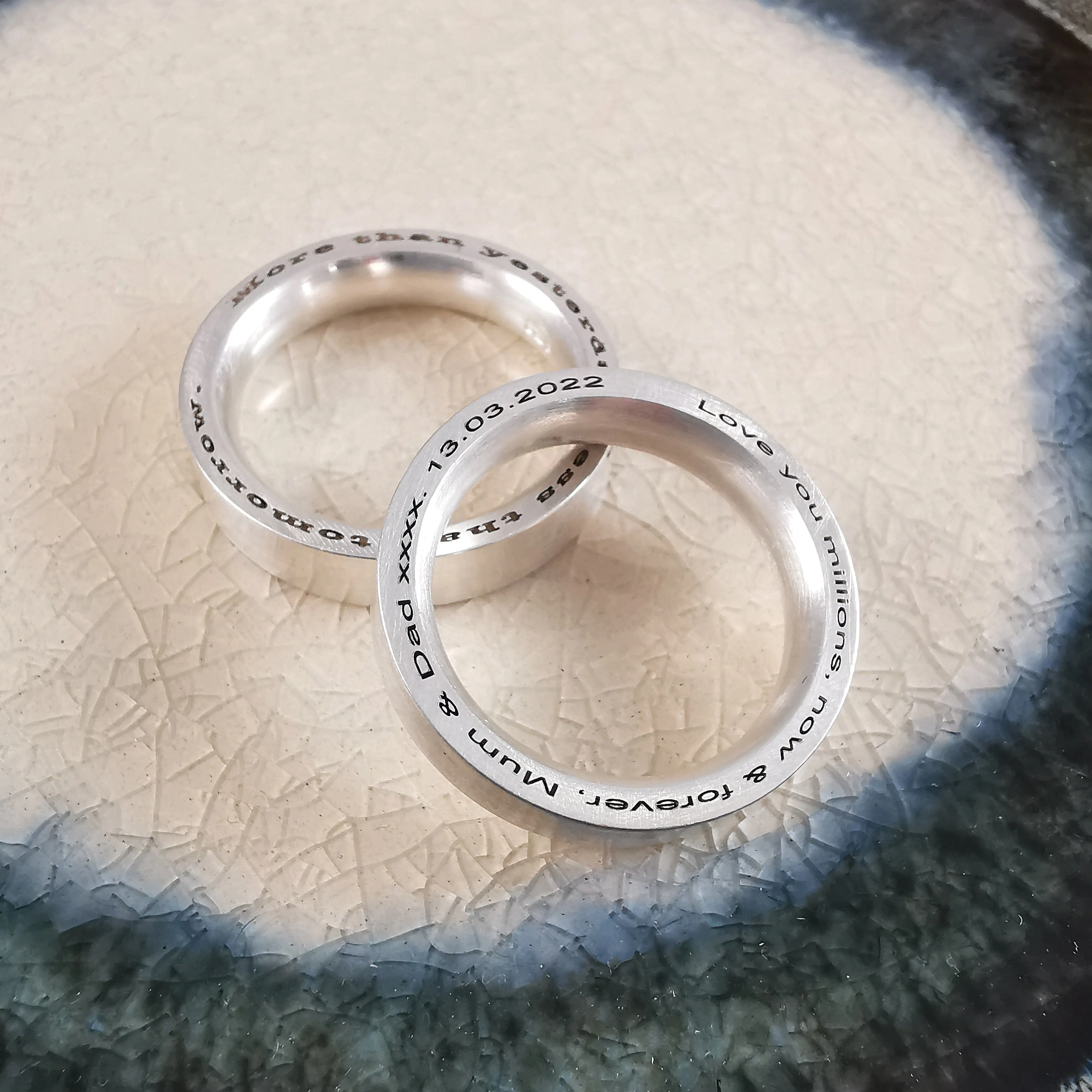Personalised Secret Message Silver Ring