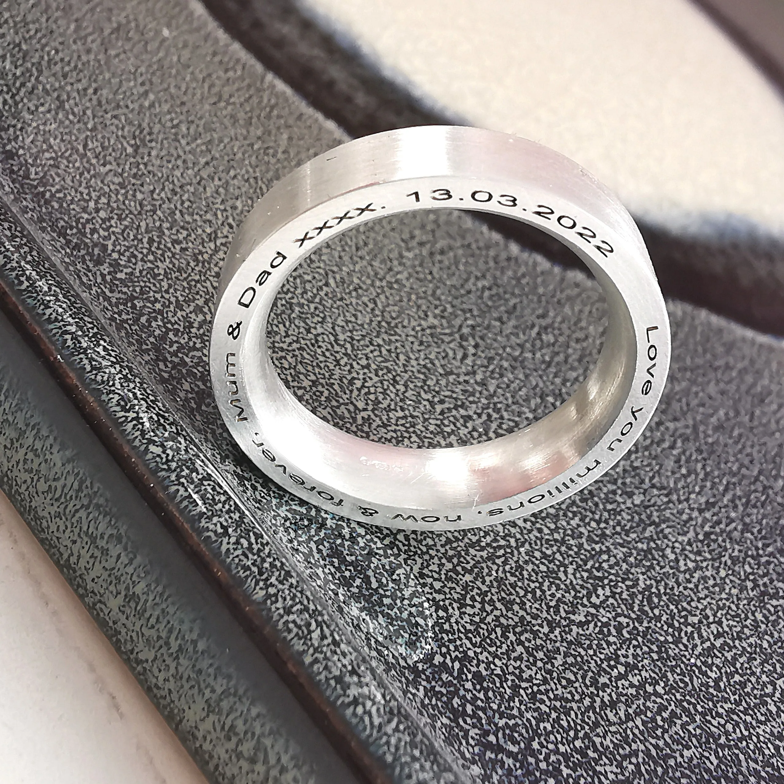Personalised Secret Message Silver Ring