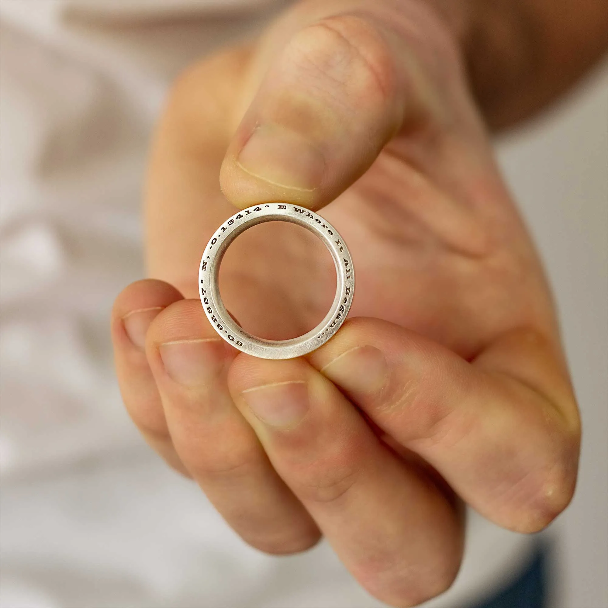 Personalised Secret Message Silver Ring