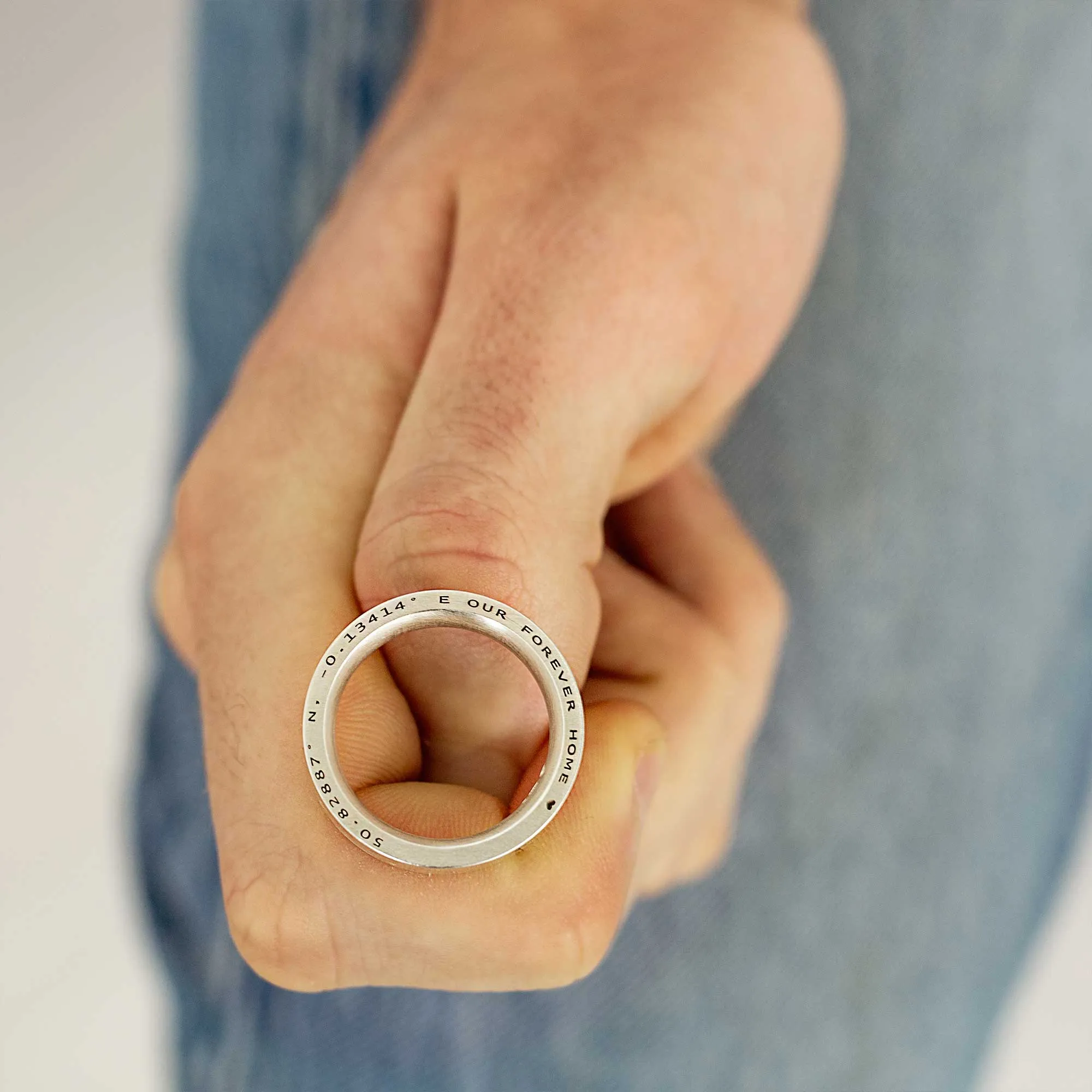 Personalised Secret Message Silver Ring
