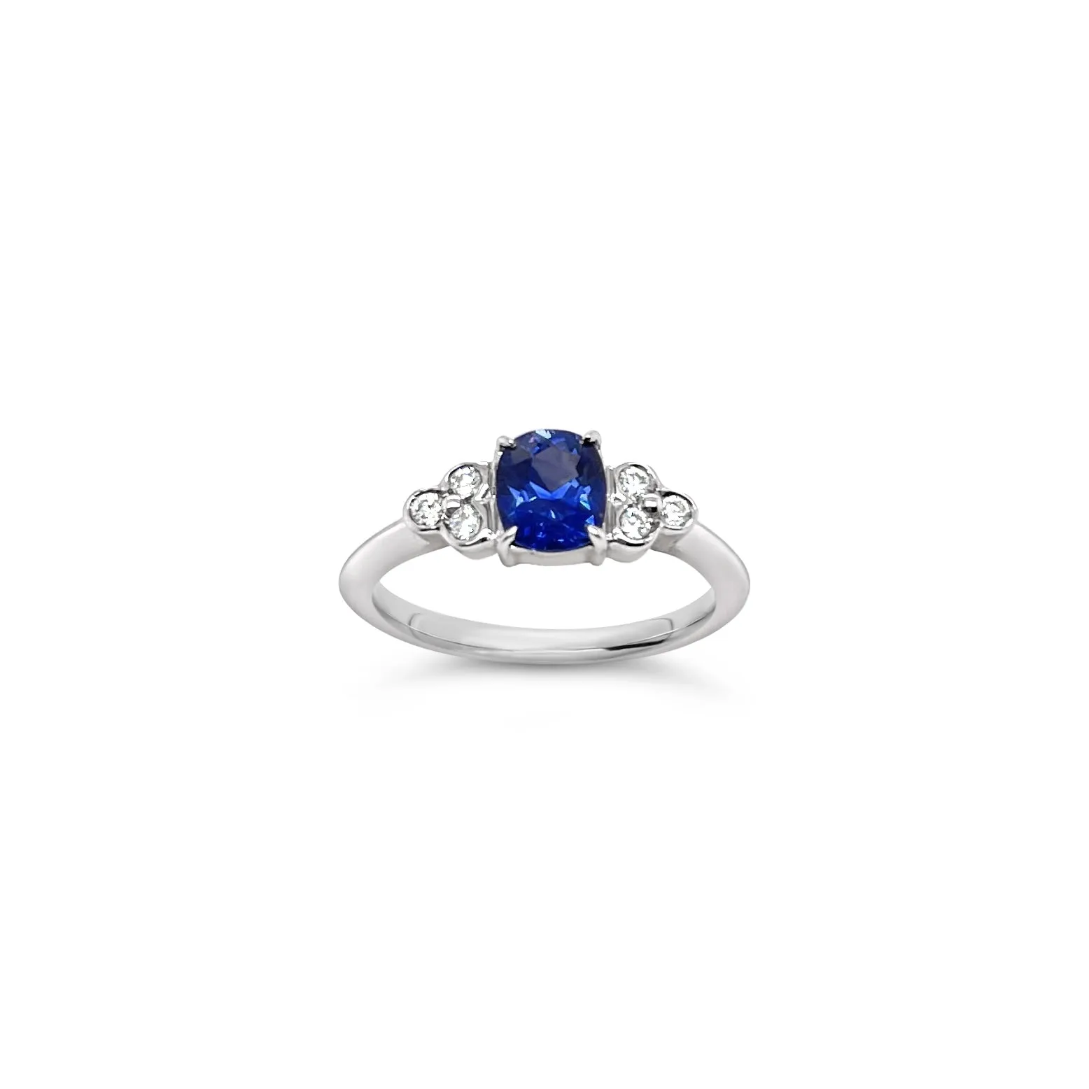 Petite Blue Sapphire & Diamond Ring